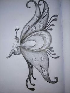 a pencil drawing of a peacock with swirls on it's tail and wings