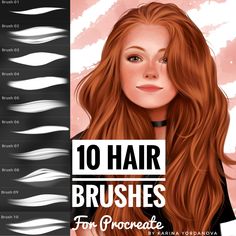 the top ten hair brushes for brunettes are shown in this graphic style, and there is