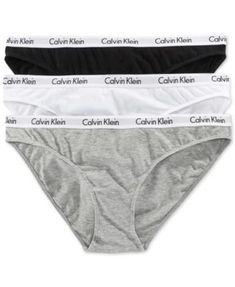 Carousel Cotton Bikini 3-Pack QD3588 | macys.com Calvin Klein Women, Black & White, Womens Calvin Klein, Carousel, Women Lingerie, Lingerie, Black White