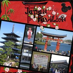 a collage of photos with the name japan pavilion