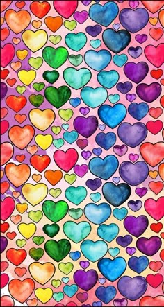 many hearts are painted in different colors