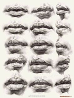 an image of lips drawn in pencil