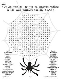 FREE Printable Halloween Word Search! Collage Building, Humor Writing, Halloween Word Search, Halloween Class Party, Free Printable Halloween, Watercolor Collage, Halloween Worksheets, Winter Words, Halloween Classroom