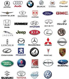 many different car logos are shown in this image, and there is no image to describe