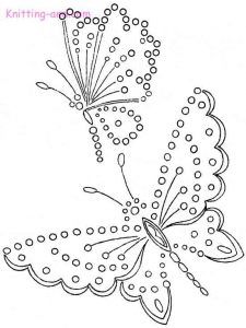 a drawing of a butterfly with dots on it's wings