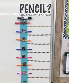 a bulletin board with pencils attached to it and the words pencil? written on it