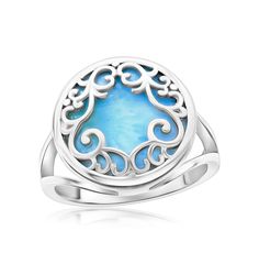 in stock Solitaire Bands, Ornate Design, Filigree Design, Blue Rings, Ring Designs, Plating, Packaging, Gemstones, Sterling Silver