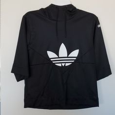 Brand New, Never Worn, Unique With A High Collared Neck W/Hood & Mid Length Sleeves. Baggy 90's Feel. Unisex Nwot Black Urban Sweatshirt, Black Urban Style Sweatshirt, Adidas Hooded Sportswear Top, Adidas Sportswear Hooded Top, Adidas Hoodie For Spring Streetwear, Adidas Hoodie For Streetwear In Spring, Adidas Hooded Athleisure Top, Adidas Athleisure Hooded Top, Athleisure Hooded Top For Streetwear