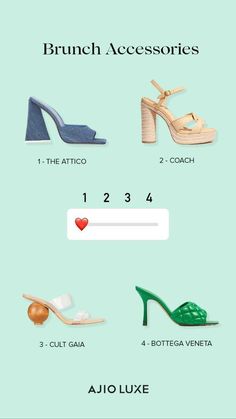 the different types of shoes are shown in this graphic style, including high heels and low heels