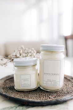 Our handmade in-house candles made of coconut wax and scented oils. SUNDAY MORNING-white tea + ginger + jasmine Choose from size: SM. Mason Jar: 8 oz. LG Mason Jar: 16 oz. Frost Jar: 14 oz. (2 cotton wick) Matriarch 48 oz. (3 cotton wick) Morning Candle, Flowy Mini Dress, Bodysuit Blouse, Accessories Bags Shoes, Mason Jar Candles, Scented Oils, Cropped Denim Jacket, Home Candles, Strapless Tops