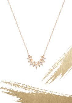 Piaget Sunlight Small Crescent Diamond Pendant Pendant in 18K rose gold set with 16 brilliant-cut diamonds (approx. 0.138 ct) Our sun-inspired rose gold diamond pendant is a celebration of the joy that comes from delightful moments in the sunshine. Delicate triangular shapes set with the intense sparkle of diamonds evoke the sun's dazzling rays. #PiagetSunlight #CatchTheSun #TheSunCatcher Rose Gold Diamond Necklace With Baguette Diamonds, Rose Gold Pendant Diamond Necklace With Pavé Setting, Rose Gold Diamond Pendant Necklace With Pave Setting, Dazzling Rose Gold Diamond Pendant Necklace, Piaget Jewelry, Daily Jewelry, Circle Diamond, Rose Gold Metal, Online Jewelry Store