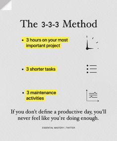 3 3 3 Method Productivity, Forbes 30 Under 30 Aesthetic, Study Lesson, Deep Work, Improve Writing Skills, Learning New Skills, Productive Life, Work Tips, Keep Learning