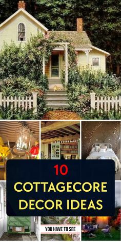 collage of cottage decor ideas with the words 10 cottage decor ideas you have to see