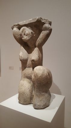 a sculpture is on display in a museum