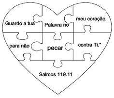 a heart shaped puzzle with the words in spanish and english on it's side