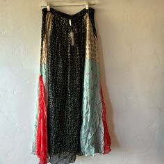 Gorgeous Flowy Skirt Beautiful Multi Colors. Lined,Side Zipper. Nwt. Size 10 Anthropologie Skirt, Flowy Skirt, Side Zipper, Black Blue, Blue Black, Anthropologie, Womens Skirt, Multi Color, Size 10