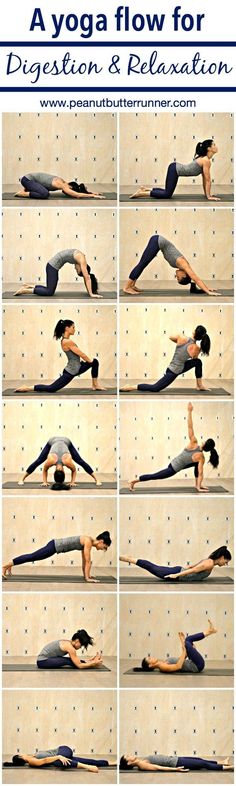 a woman is doing yoga poses for the camera