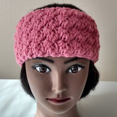 Serenity And Luxe | Bubble Gum Pink Crochet Ear Warmer Headband | One Size | New Comfy, Cozy, Warm & Stylish Custom Crochet Handmade Decorative Rose Design Ear Warmer Headband. Perfect For The Fall & Winter Months. Color: Bubble Gum Pink 100% Acrylic Custom. Crochet. Handmade. Made In The Usa One Size Fits Most Measurement: 9 Inches Long (Circumference = 18inches. Headband Stretches To Fit Most (21-23 Inches) Please Note: This Item Is New And Unused. Care Instructions: Machine Wash Cold. Tumble Handmade Yarn Headband, Handmade Pink Headband, Adjustable Pink Crochet Headband, Crochet Ear Warmer Headband, Crochet Ear Warmer, Bubble Gum Pink, Ear Warmer Headband, Pink Crochet, Custom Crochet