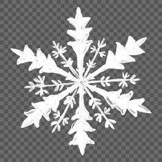 a white snowflake on a transparent background