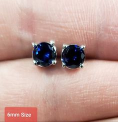 This is the perfect gift for mom, wife, fiancee, girlfriend, valentine, daughter, family or friend. It is a special gift for mother's day, valentine's day, wedding, anniversary, birthday, Christmas, Easter, New Year's and any holiday. Brand New September Birthstone These are Beautiful Blue Sapphire Studs in a Round Shape in real solid 14kt gold Created Blue Sapphire Size: 3mm, 0.25 Carats 4mm, 0.50 Carats 5mm, 1 Carat 6mm, 2 Carats 8mm, 4 Carats Comes with pushbacks Comes in jewelry box MATCHING Blue Fine Jewelry Earrings For Anniversary, Classic Blue Earrings As Gift, Classic Blue Sapphire Earrings, Classic Blue Lab-created Sapphire Earrings, Blue Lab-created Sapphire Round Cut Earrings, Blue Gemstone Earrings With Lab-created Sapphire, Blue Lab-created Sapphire Gemstone Earrings, Hypoallergenic Sapphire Earrings For Gift, Blue Prong Setting Earrings As Gift