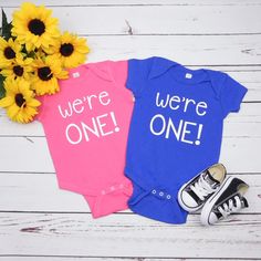 Twins Boy Girl Birthday Shirt Twin First Birthday Outfit We're One Pink Blue 1st Birthday Shirts by chessacreations on Etsy https://www.etsy.com/listing/626425684/twins-boy-girl-birthday-shirt-twin-first Twins Girl, Twins Boy, Coloring For Boys, Boy Girl Twins, Twins 1st Birthdays, Twin First Birthday, 1st Birthday Shirts, First Birthday Outfit, Twin Outfits