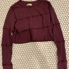 Purple Long Sleeve From Urban. Slightly Cropped And Cute Waffle Design. Never Worn Before Urban Outfitters Long Sleeve Crop Top For Fall, Urban Outfitters Tops For Spring Layering, Trendy Urban Outfitters Tops For Layering, Urban Outfitters Purple Long Sleeve Tops, Urban Outfitters Long Sleeve Purple Tops, Urban Outfitters Stretch Long Sleeve Crop Top, Urban Outfitters Fall Crop Tops, Urban Outfitters Crop Top For Fall, Casual Layering Tops From Urban Outfitters