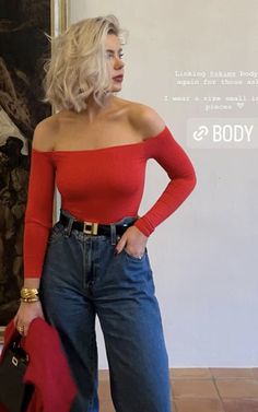 Red Off Shoulder Top Outfits, Off The Shoulder Top Outfit, Glam Outfit, Elegante Casual, Mid Size, Outfits Casuales, Types Of Fashion Styles, Beautiful Outfits, Fashion Inspo Outfits