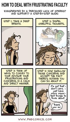 a comic strip about how to deal with frustration