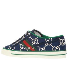 Gucci Tennis 1977 'Ink Blue' 606111-H0G10-4370 (SNKR/Skate/Unisex/Low Top) Blue Gucci Sneakers With Branded Insole, Gucci Blue Round Toe Sneakers, Blue Gucci Sneakers With Round Toe, Blue Gucci Low-top Sneakers, Blue Low-top Gucci Sneakers, Designer Blue Gucci Sneakers, Blue Sporty Gucci Sneakers, Sporty Blue Gucci Sneakers, Gucci Casual Blue Sneakers