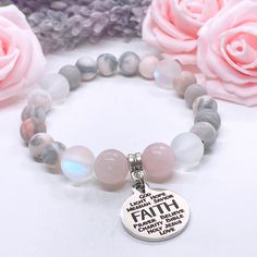 Faith Sentiments Charm Bracelet: A Daily Reminder of Hope and Trust The Faith Sentiments Charm Bracelet is a beautiful expression of trust and belief, offering a daily reminder that faith brings strength in all circumstances. Designed to inspire hope and provide comfort, this bracelet is perfect for anyone seeking encouragement in their spiritual journey. Whether given as a gift or worn as a personal symbol, it serves as a constant source of reassurance that with faith, anything is possible. A t Cheap Nickel Free Spiritual Charm Bracelet, Cheap Spiritual Metal Charm Bracelet, Cheap Sterling Silver Spiritual Charm Bracelet, Cheap Metal Spiritual Charm Bracelet, Faith Based Bracelets, Adjustable Rose Quartz Charm Bracelet For Gifts, Meaningful Faith-inspired Bracelet Jewelry, Christian Charm Bracelet, Spiritual Everyday Nickel-free Charm Bracelet