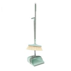 a broom and dustpan on a white background