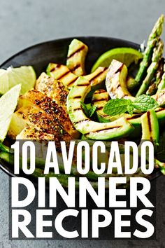 the cover of 10 avocado dinner recipes