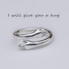 Everyone Needs A Hug Stamped 925 Ring Is Adjustable Gauges Size 9 Gift Box Included Hug Ring Silver, Meaningful Silver Ring As Gift, Meaningful Silver Rings As Gifts, Need A Hug, 925 Ring, 925 Jewelry, Womens Jewelry Rings, Silver Rings, Women Jewelry