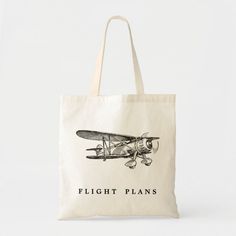 This vintage propeller airplane is shown in black on white. "Flight Plans" can be customized to your wording. Would make a great gift for the airplane enthusiast or traveler. Propeller Airplane, Airplane Propeller, World Map Travel, Airplane Flight, Student Pilot, Flight Bag, Vintage Airplane, Vintage Airplanes, Budget Fashion