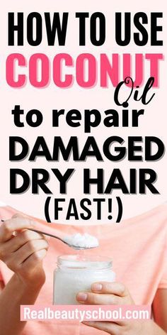 Do you have dry, damaged, or frizzy hair? Stop spending on hair products and make these simple coconut oil recipes at home for long, healthy hair. Homemade Hair Masks, Dry Hair Remedies, Coconut Oil Hair Mask Diy, Coconut Oil For Hair, Coconut Hair Mask, Extremely Dry Hair, Coconut Oil Mask, Hair Mask Recipe