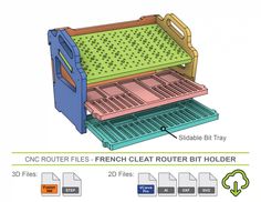 the diagram shows how to use one router files - french cleat router bit holder