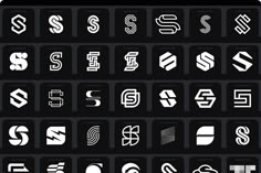 the different type of font used in logos and web pages are displayed on a black background