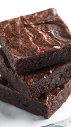 three brownies stacked on top of each other