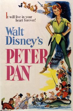 a movie poster for walt's peter pan