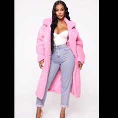 Pink Brand New With Tags Nice Quality Never Worn 1x/2x Over Sized Pink Faux Fur Jacket, Jodie Joe, Kimono Sweater, Jeans Clothes, Coat Outfit, Fashion Nova Models, Loungewear Women, Swimsuit Dress, Fashion Nova Jeans