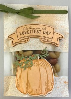 a card with an image of a pumpkin on it and the words loveless day