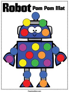 Robots Kindergarten, Pom Pom Mat, Summer Preschool Activities, Preschool Mom