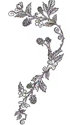 the letter s is decorated with flowers and leaves