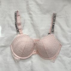 Excellent Condition Bra. Please See 4th Picture For Model Photo. This Has Only Been Worn On To Try. I Removed The Tags But It Has Never Been Worn Out Before. New Without Tags! This Is A Very Comfortable Push Up Bra With Beautiful Lace And Strap Detailing. Selling Because It Does Not Fit Me. Bra Victorias Secret Pink, Victoria Secret Pink Bras Push Up, Victoria's Secret Bra With Adjustable Straps, Victoria's Secret Stretch Bra With Straps, Victoria's Secret Push-up Bra With Adjustable Straps, Victoria Secret Bra And Under Set, Cute Bras Victoria's Secret, Bling Bra, Vs Pink Bras