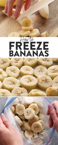 how to freeze bananas in the microwave and then cut them into bite sized pieces with a knife