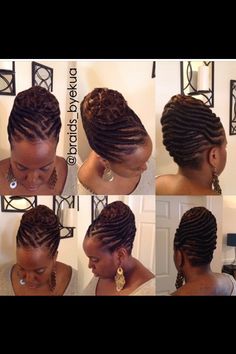 Updo For Black Women, Regular Braids, Ghana Braids Hairstyles, Braids Twist, Ghana Braids, Twist Bun