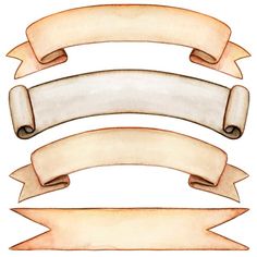 three different ribbons with one white ribbon and the other light brown, on a white background