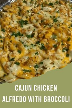 a casserole dish with chicken and cheese on it