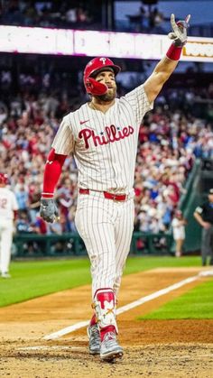 MLB Philadelphia Phillies star Bryce Harper saluting the crowd after a home run Baseball Drip, Background Aesthetic, Background Photo