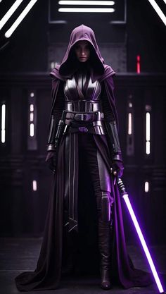 darth vader from star wars the old republic standing in front of purple lights